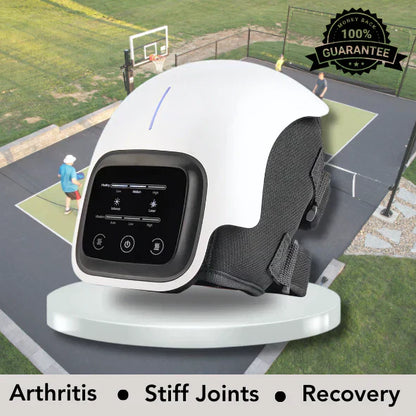 Portable red light therapy knee massager designed for daily joint and muscle support