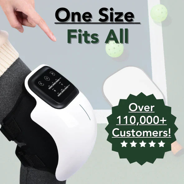 Adjustable red light knee massager with universal fit strap for all knee sizes